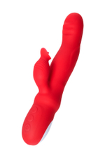 Вибратор с двигающейся головкой красный 21 см