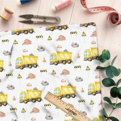 Ткань кулирная гладь грузовичок