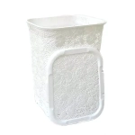 Корзина для белья 50л ажурная белая