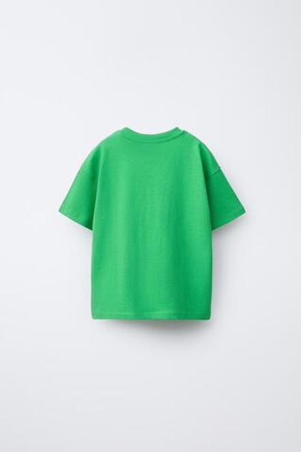 ZARA НАБОР ИЗ ТРЕХ ОДНОТОННЫХ ФУТБОЛОК, ЗЕЛЕНЫЙ