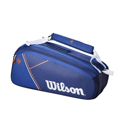 Сумка теннисная Wilson Super Tour 9 PK RG 2022 - blue/white clay red