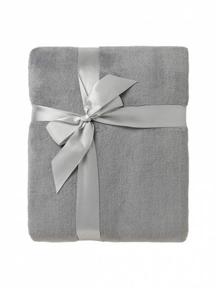 Плед DeNASTIA Тедди 200x220 100% полиэстер светло-серый