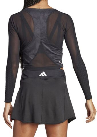 Женская теннисная футболка (dł. Рукава) Adidas Paris Freelift Longsleeve Tee - carbon/black