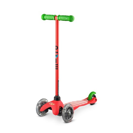 Самокат Mini Micro Limpopo Красный LED + подарок (бутылочка совы)