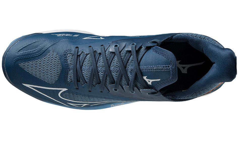 Мужские кроссовки для бадминтона/сквоша Mizuno Wave Mirage 4 - темный деним/белый/алый ibis