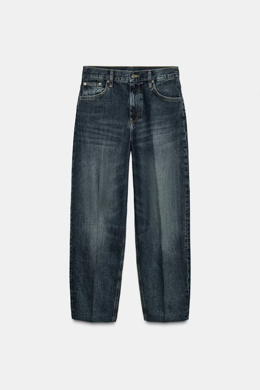 ZARA ДЖИНСЫ СО СРЕДНЕЙ ПОСАДКОЙ — ZW COLLECTION, СИНИЙ