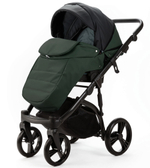 Детская коляска Adamex Lanti Deluxe 3 в 1 LN-SD41 (ЧЕРН. КОЖА + Т.ЗЕЛЕН.КОЖА)