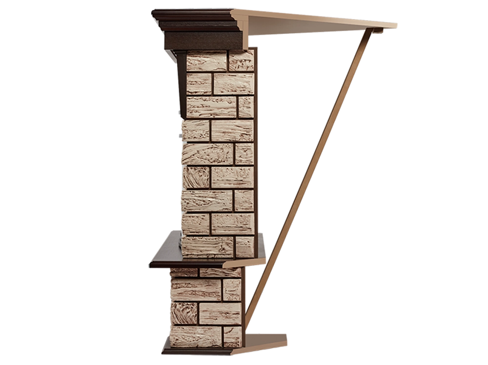 Портал Firelight Forte Wood 30U (угловой) камень коричневый, шпон темный дуб