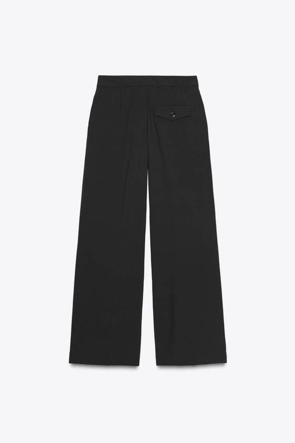 ZARA ШИРОКИЕ БРЮКИ С ЗАЩИПАМИ, ЧЕРНЫЙ