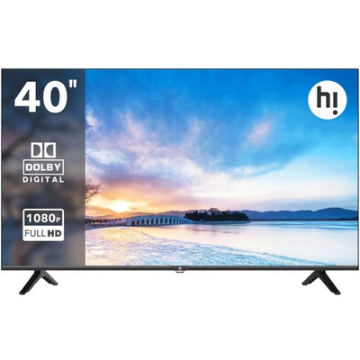 Телевизор Hi HT-40F01FB, 100см без Смарт ТВ, Full HD, LED, 10Вт, USB, DVB-T/T2/C/S/S2, черный