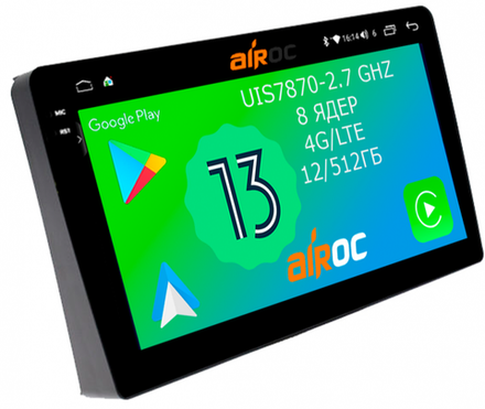 Магнитола для Renault Duster 2015-2020, Lada Largus 2021+ - Airoc 2K AU-3001 на Android 13, TS20, 12/512Гб, SIM-слот