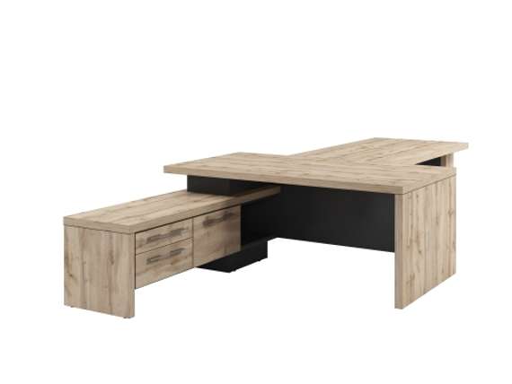 Стол левый 1800х2000х750 с опорной тумбой и брифингом 1700 T-918L.0000-02