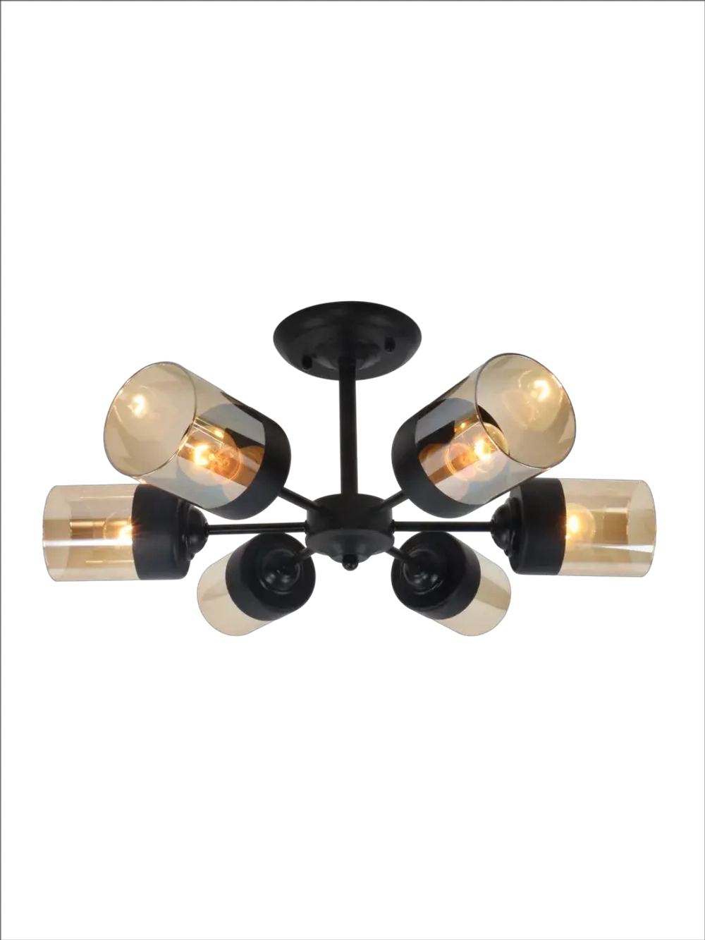 Люстра потолочная лофт E27*6*40W черный