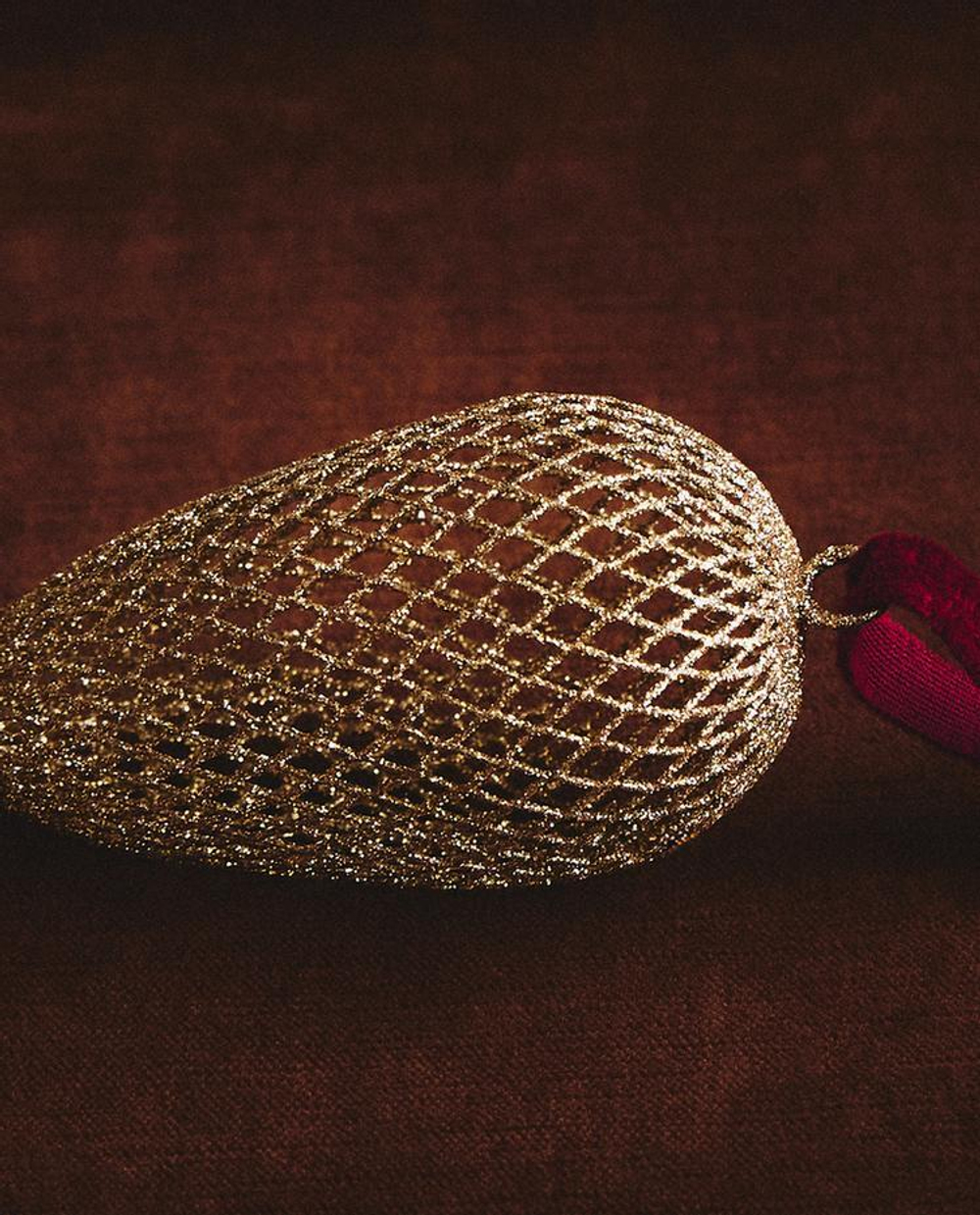 ZARA HOME СЕТЧАТЫЙ ЕЛОЧНЫЙ ШАР ВЫТЯНУТОЙ ФОРМЫ, СЕРЕБРЯНЫЙ