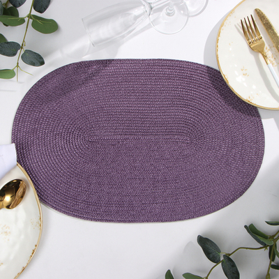 Салфетка сервировочная Доляна "Овал", цвет темно-фиолетовый, 45*30 см