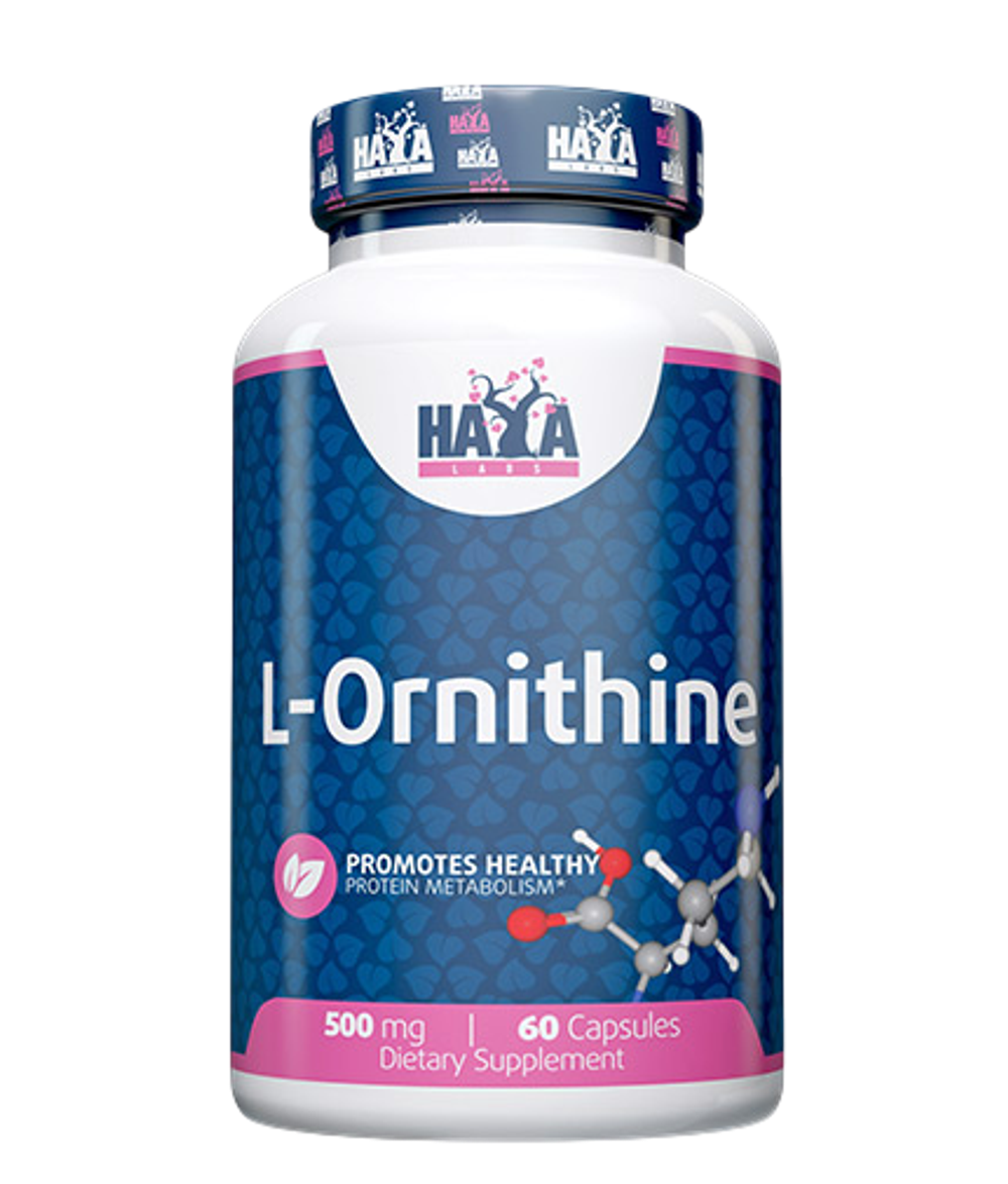 HaYa Labs " L-Орнитин " ( L-Ornithine ) 500 mg, 60 caps