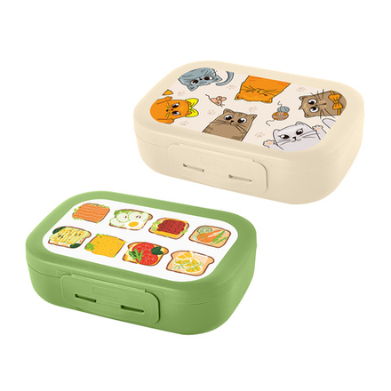 Ланч-бокс 0,8л (17,9х12,8х5,2см), пластик, 3 дизайна