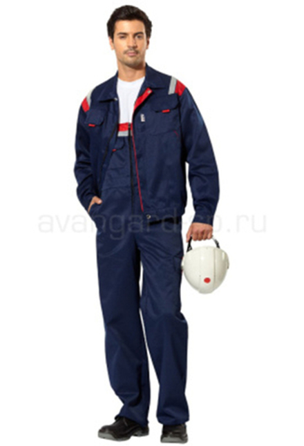 Костюм муж. "Авангард" с п/к тк.смес. (т.син.+ кр.отд. и СОП)