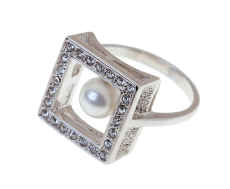 "Квадрат" кольцо в серебряном покрытии из коллекции "Геометрия" от Jenavi