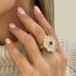 Кольцо с сапфиром и бриллиантами, R0117-2/2