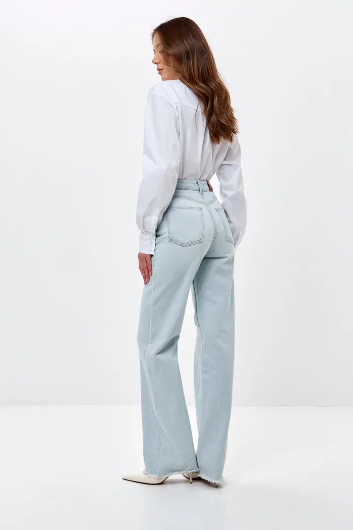Джинсы Wide Leg голубого цвета