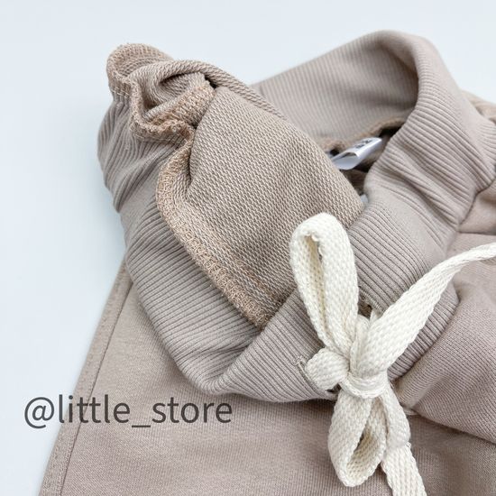 Брюки из футера "One love" Капучино