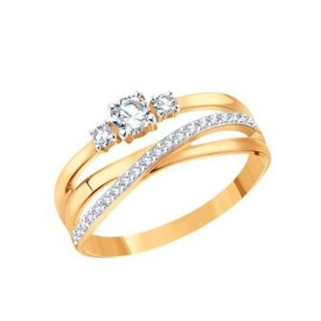 Кольцо из золота с фианитами