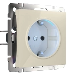 Розетка с подсветкой (слоновая кость глянцевый) W1171403