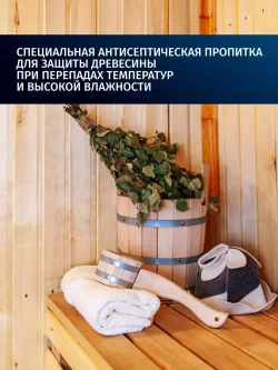 Антисептик для бани и сауны внутри/ обработка дерева для пола, стен, вагонки PROSEPT (Просепт) жидкая пропитка от плесени, грибка и гниения, бесцветная 5 л (арт. 016-5)