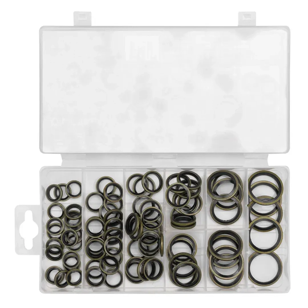 Шайбы резино-металлические, набор 90пр. RockFORCE RF-068581