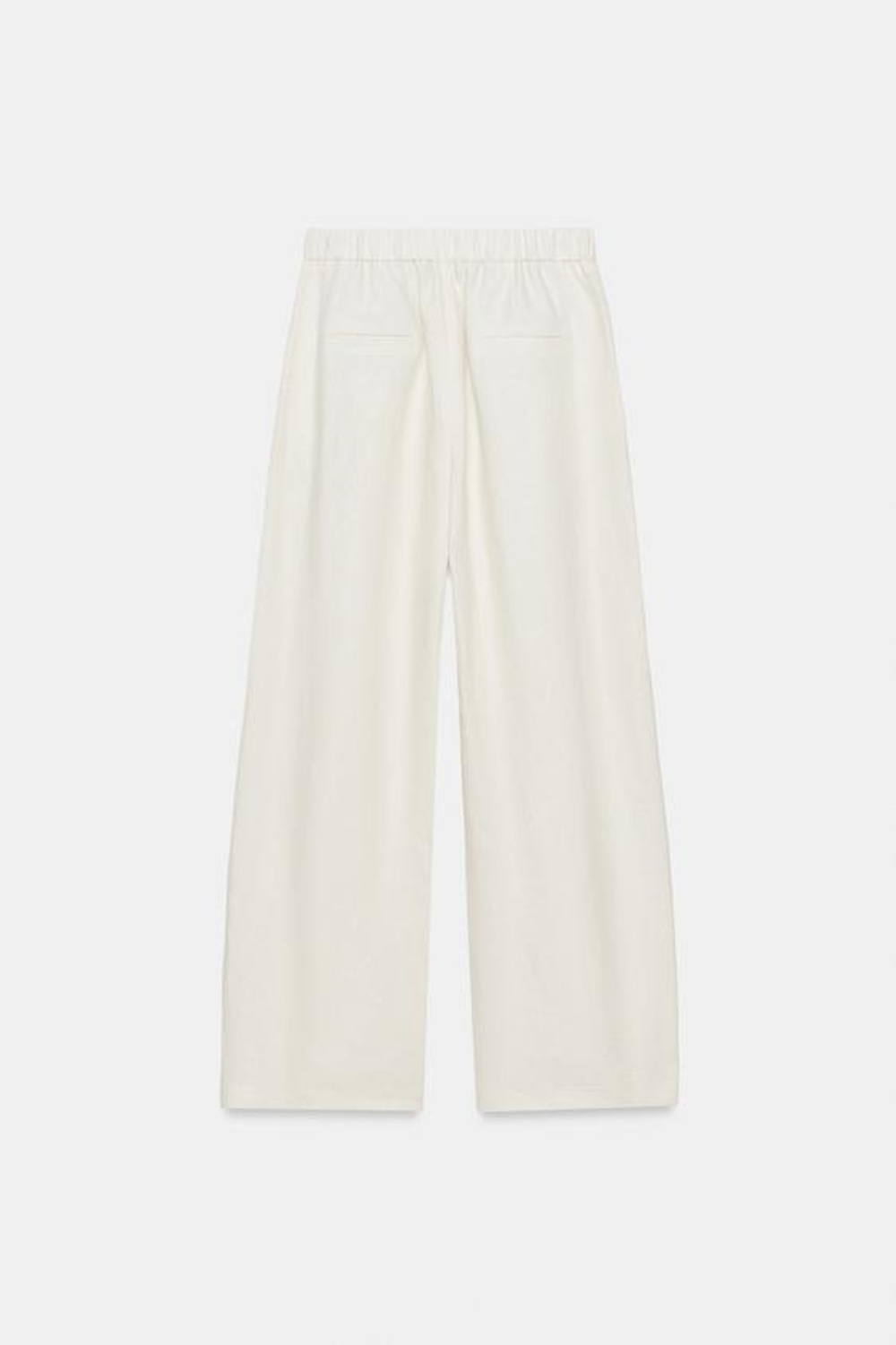 ZARA БРЮКИ СО СКЛАДКАМИ ИЗ 100% ЛЬНА — ZW COLLECTION, ЭКРЮ