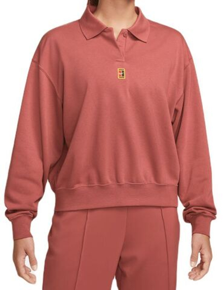 Женская Кофта теннисная Nike Court Dri-Fit Heritage Tennis Polo - Коричневый