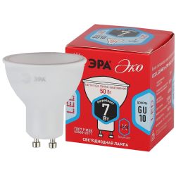 Лампочка светодиодная ЭРА RED LINE ECO LED MR16-7W-840-GU10 GU10 7Вт софит нейтральный белый свет | Лампы cветодиодные Точечные (Софиты) (MR, PAR)