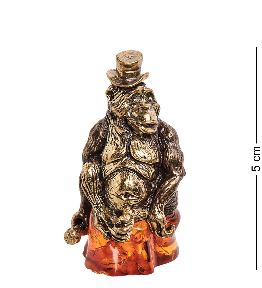 Народные промыслы AM- 740 Фигурка «Горилла» (латунь, янтарь)