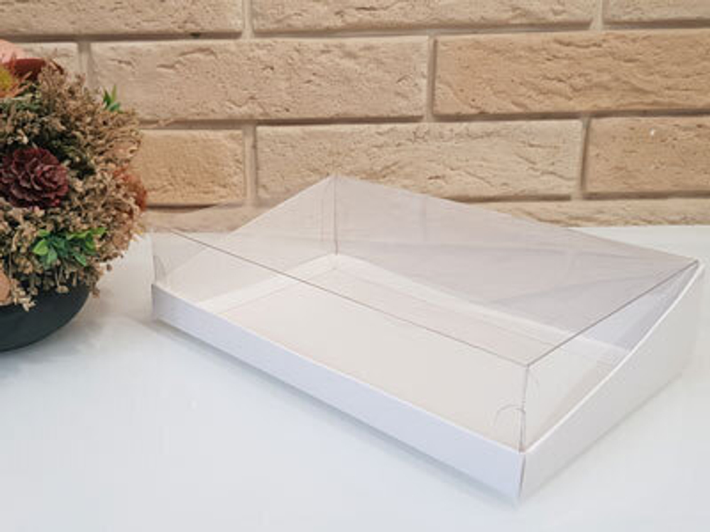 Коробочка для эклеров с пластиковой крышкой 210*135*50