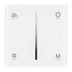 Панель SMART-P6-DIM-G-IN White (12-24V, 4x3A, Sens, 2.4G) (Arlight, IP20 Пластик, 5 лет) 034781