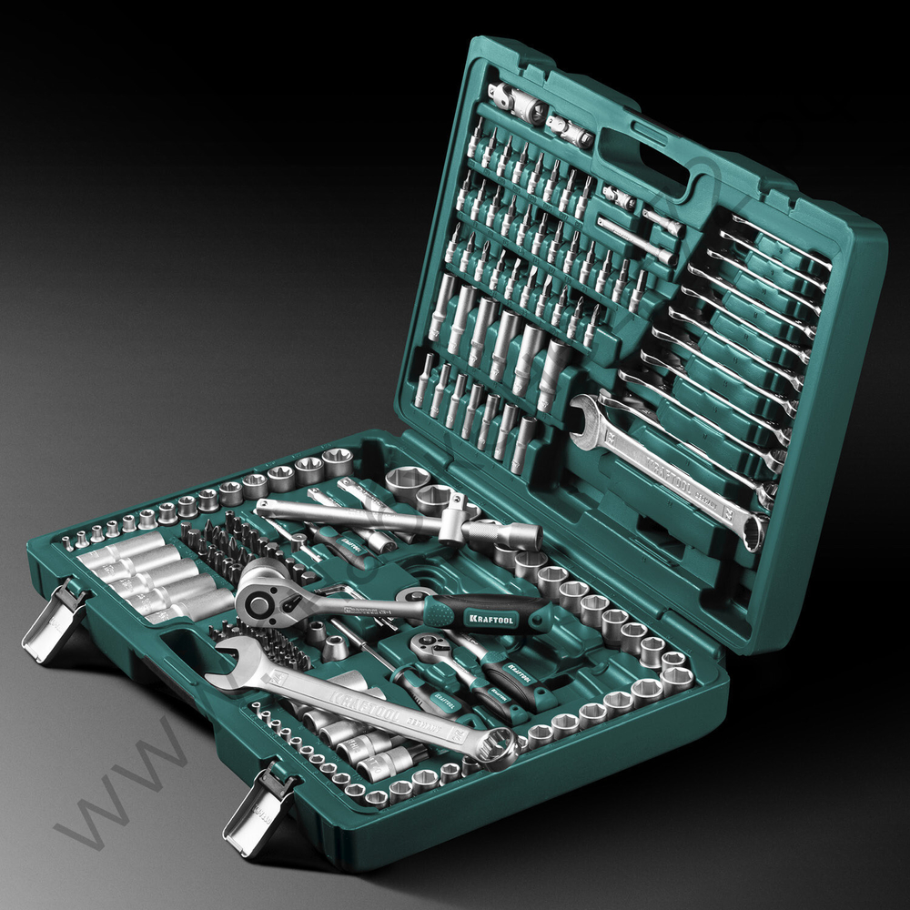 KRAFTOOL X Drive, 216 предм., (1/2″+3/8″+1/4″), универсальный набор инструмента (27888-H216)