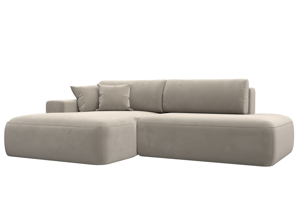 Диван угловой Лига-036 НПБ Модерн левый угол МИКРОВЕЛЬВЕТ Бежевый