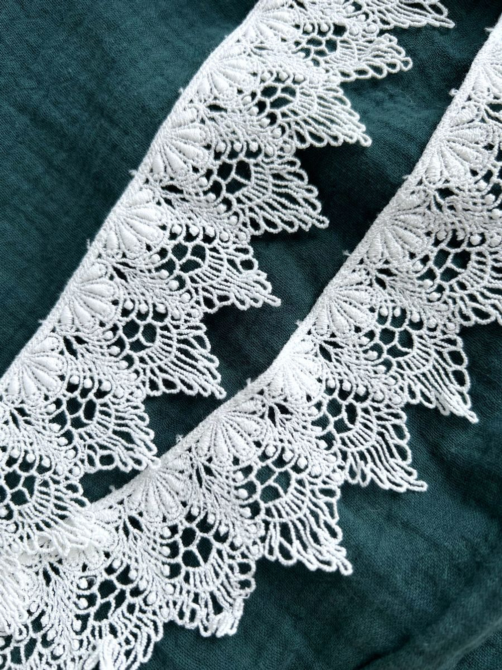 Тесьма кружево для кокетки и вязания Павлиний хвост