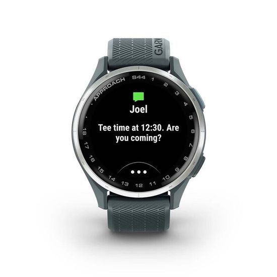 Умные часы Garmin Approach S44 Серебристый алюминиевый безель с силиконовым ремешком Twilight