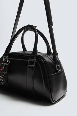 ZARA СУМКА С ПОДВЕСКАМИ, ЧЕРНЫЙ