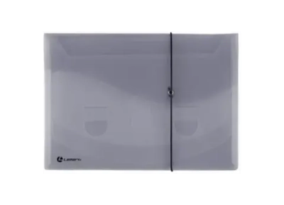 Папка на резинке А-4 4 отделения, Lamark 0.4мк прозрачно-серая TF0404-BK