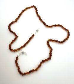 Держатель для очков из натурального янтаря, длина 70 см. Цепочка для очков натуральный камень