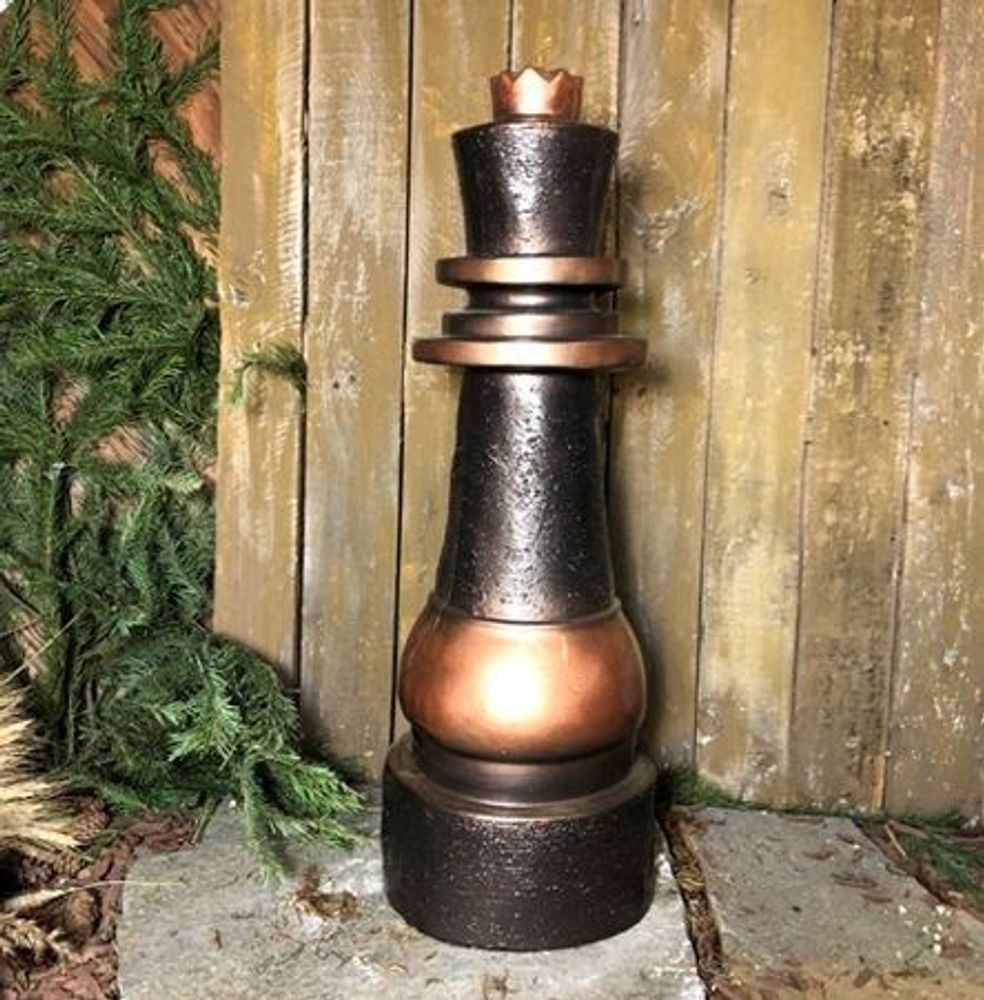 Фигура садовая из гипса «Шахматная Королева» 65см медь