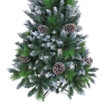 Ёлка «Сказочный лес» 120 см,ПВХ+леска, с белым напылением+шишки (369 веток) (SZ2000-120)