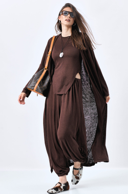 Брюки женские широкие 1199 шоколад