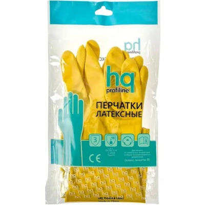 HQ Profiline: Перчатки резиновые S желтые