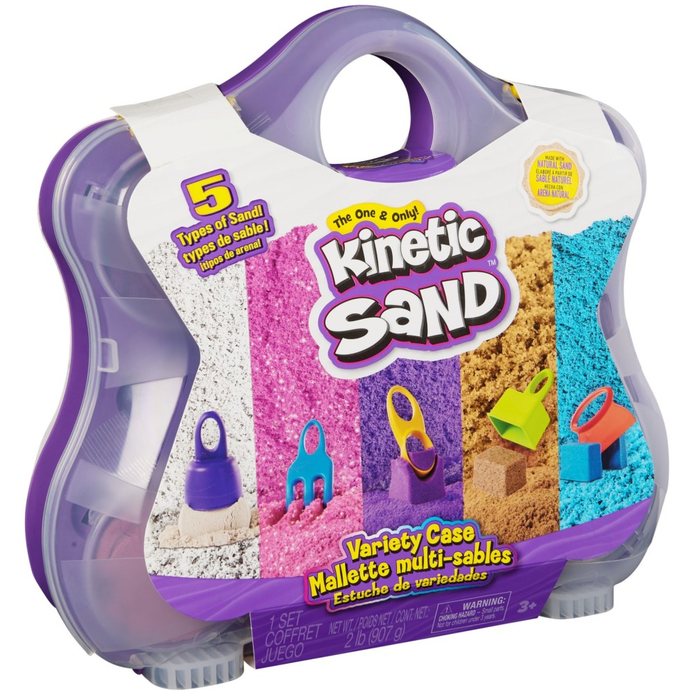 Kinetic Sand - Walizka z 5 rodzajami piasku kinetycznego 907 g 20146591 => Kinetic Sand - Чемодан с 5 видами кинетического песка 907 г 20146591