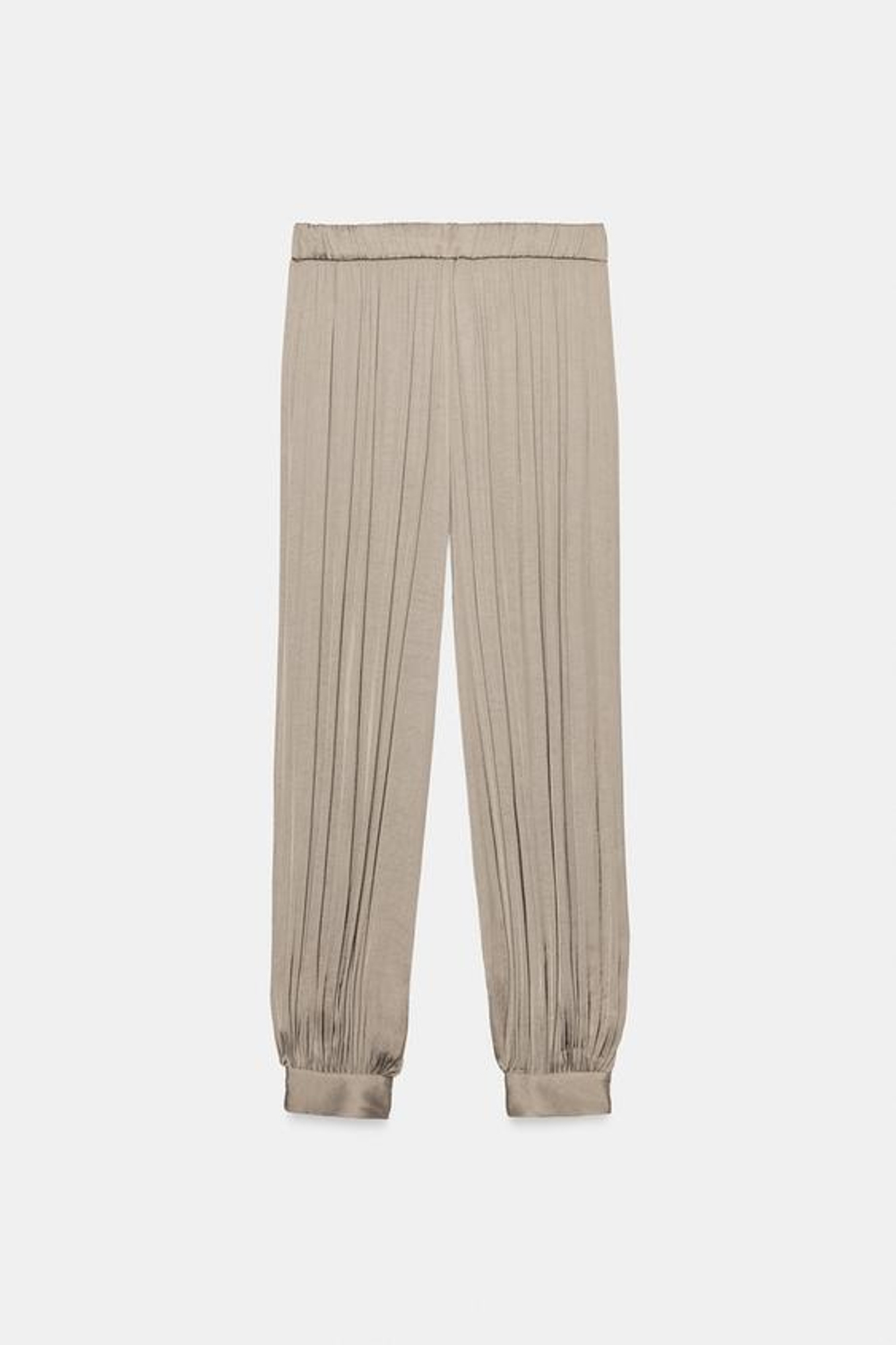 ZARA АТЛАСНЫЕ БРЮКИ-БАЛЛОНЫ — ZW COLLECTION, СЕРО-КОРИЧНЕВЫЙ
