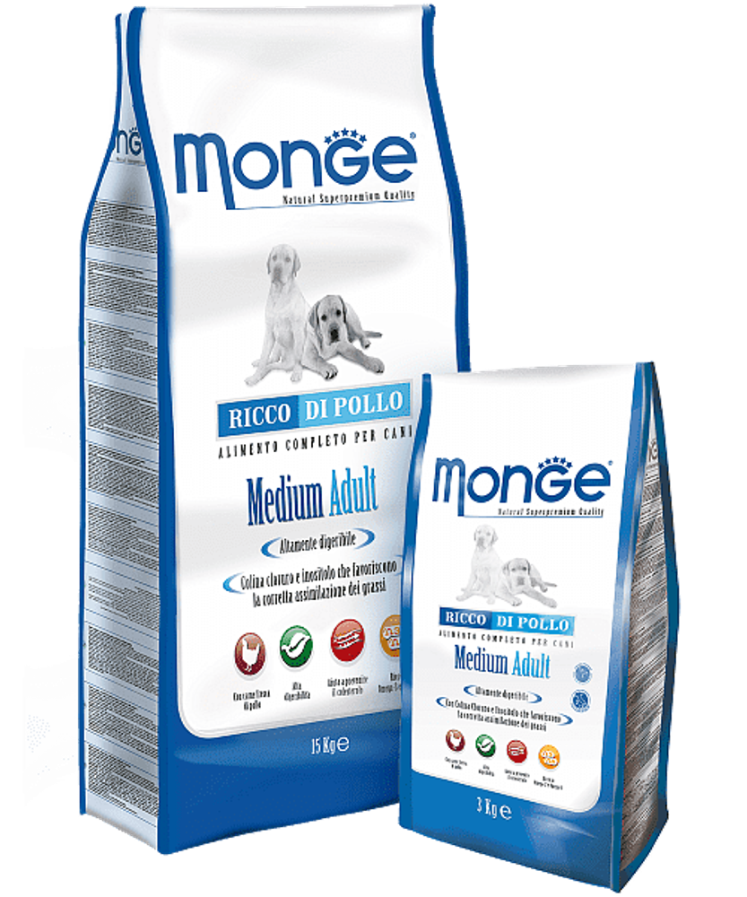 Monge Dog 15кг Medium корм для взрослых собак средних пород